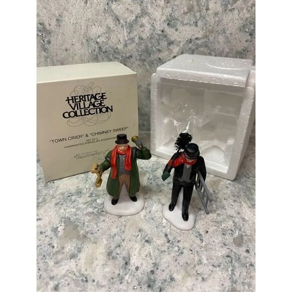 Department 56 Heritage Village Collection Town Crier & Chimney Sweep - Picture 2 of 5